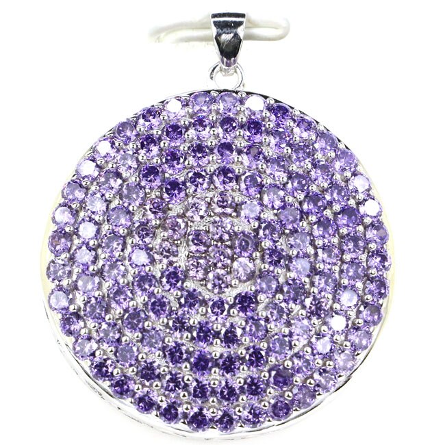 925 Sterling Silver Pendant with Kunzite, Garnet, Amethyst, Peridot, and CZ for Women