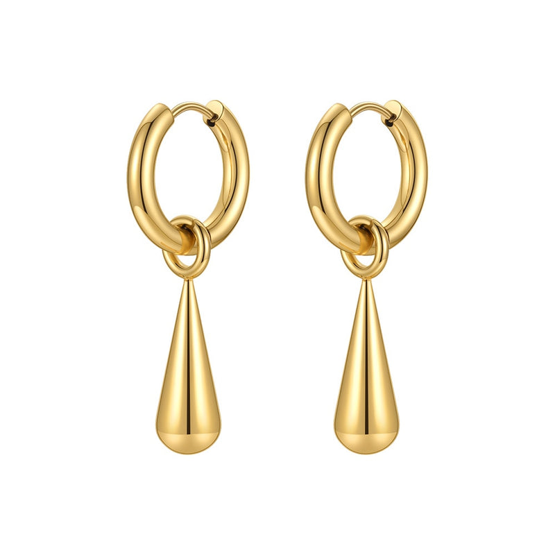 ENFASHION Gold Color Waterdrop Dangle Earrings for Women Drop Earings Stainless Steel Fashion Jewelry Party Pendientes E211340
