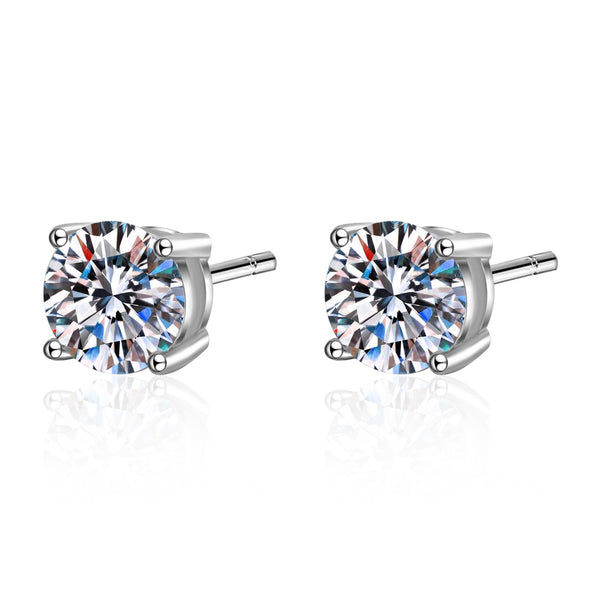 925 Sterling Silver 2.00ct Moissanite Stud Earrings for Women