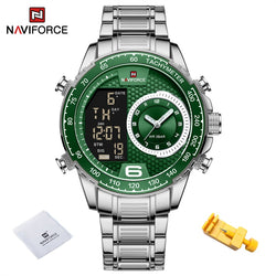 Stainless Steel Chronograph Digital Quartz Watch for Men