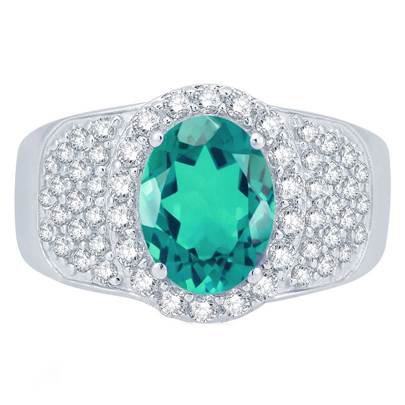 V3 Jewelry Paraiba Tourmaline & White Topaz Halo Ring
