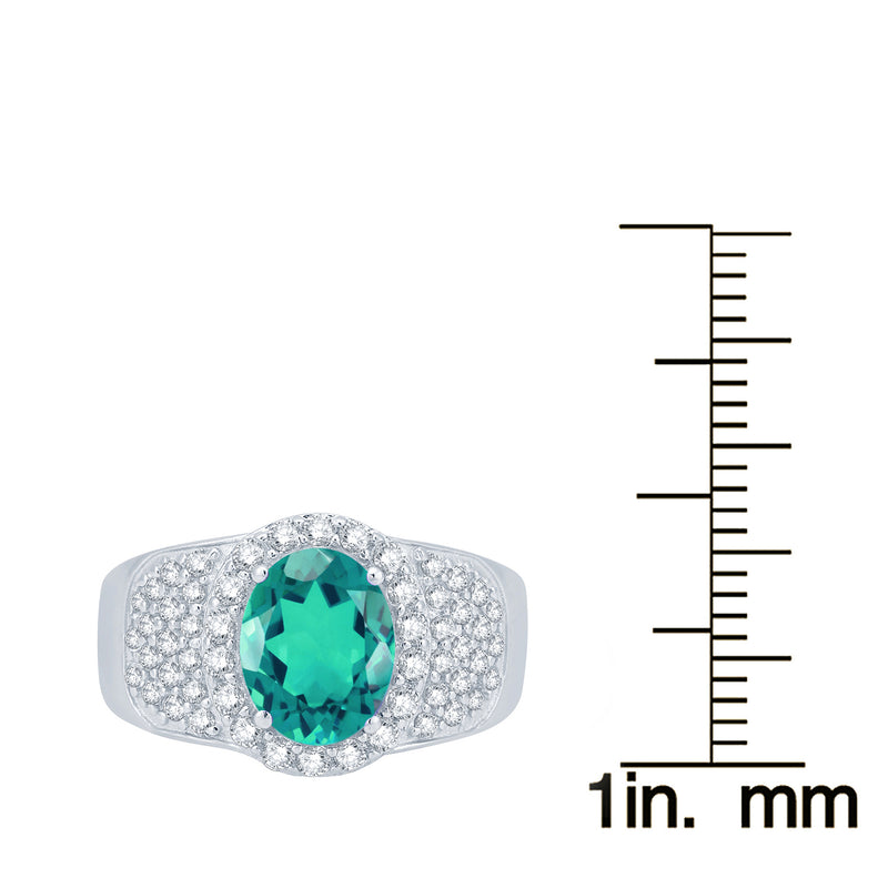 V3 Jewelry Paraiba Tourmaline & White Topaz Halo Ring