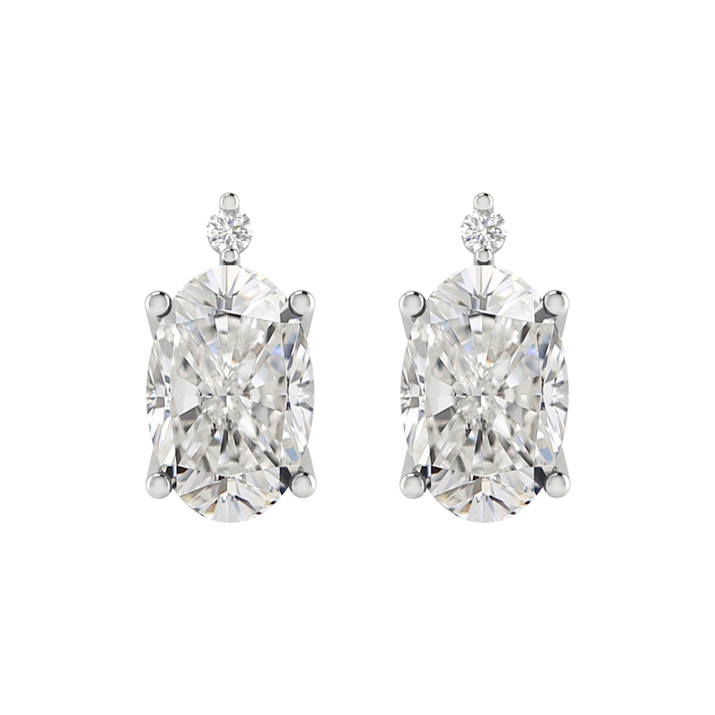 V3 Jewelry London Blue Topaz and White Topaz Sterling Silver Stud Earrings Set