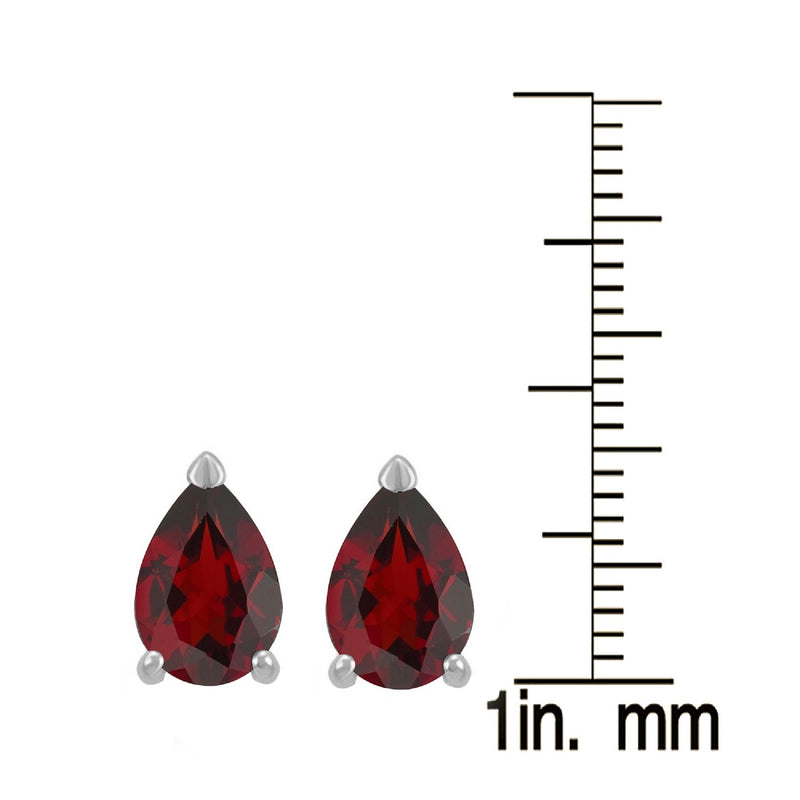 V3 Jewelry Sterling Silver Set of 3 -Natural Citrine, White Topaz and Garnet Stud Earrings