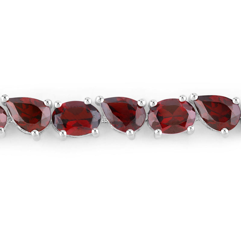 22.17 Carat Genuine Garnet .925 Sterling Silver Bracelet