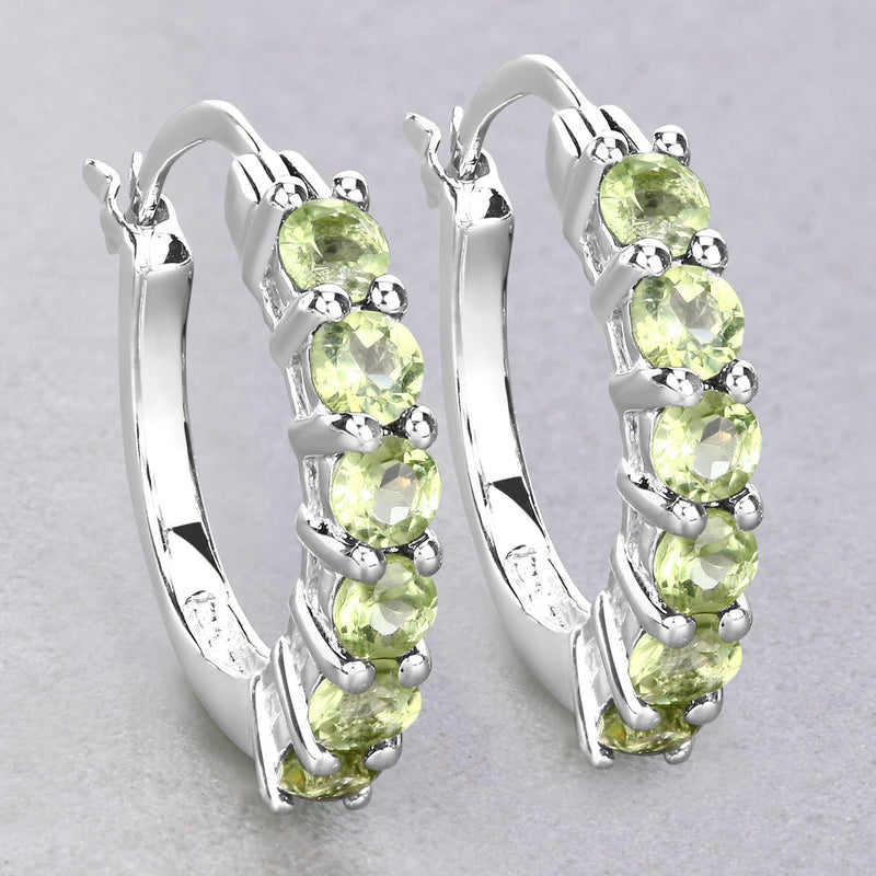 1.20 Carat Genuine Peridot .925 Sterling Silver Earrings