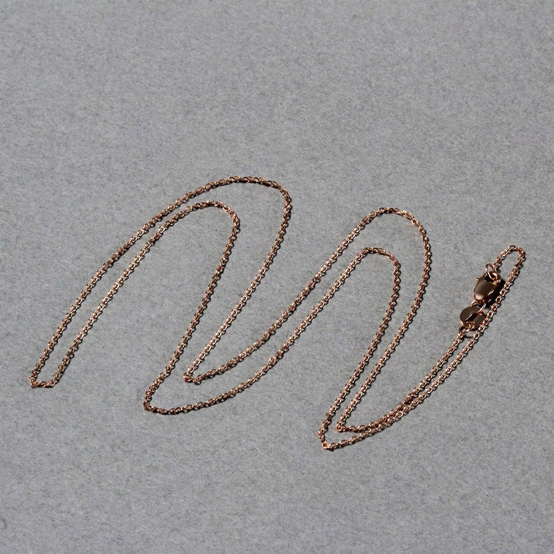 Diamond Cut Cable Link Chain in Rose Gold (0.87 mm)