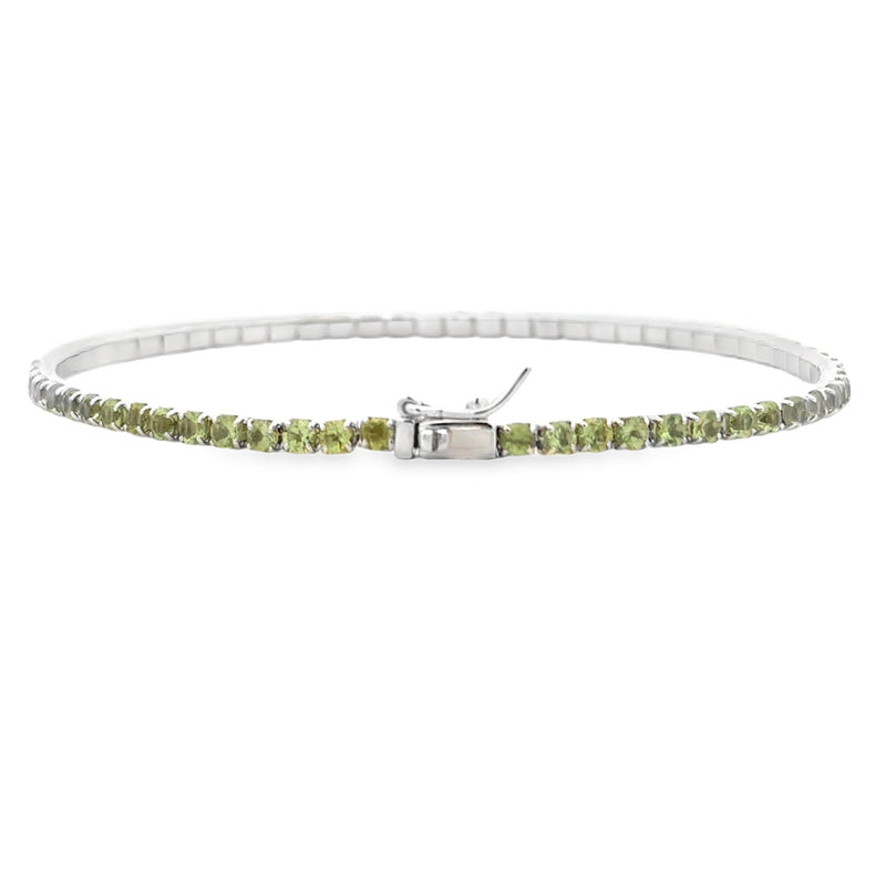 Genuine Peridot Tennis Bracelet Sterling Silver