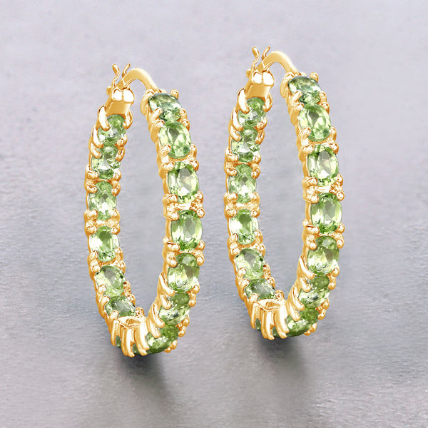 5.10 Carat Genuine Peridot .925 Sterling Silver Earrings