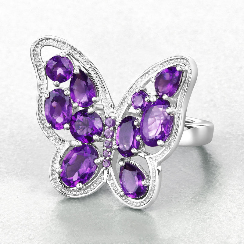 4.32 Carat Genuine Amethyst .925 Sterling Silver Ring