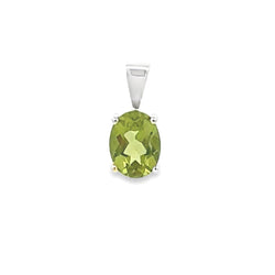 Natural 1.29ct Peridot Fashion Pendants 10KT White Gold