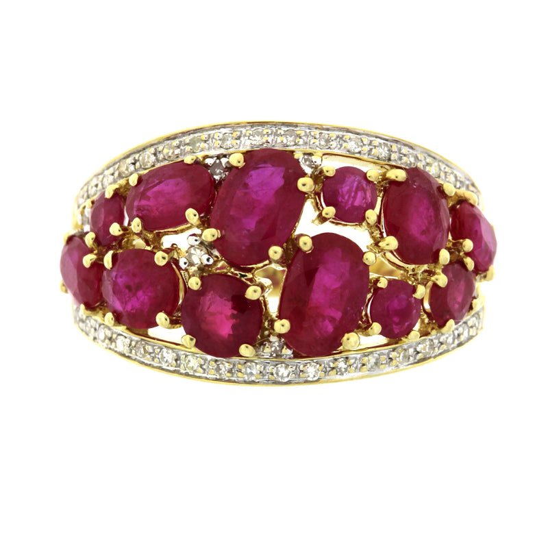 Natural 2.94ct Ruby Diamond Ring 14KT Yellow Gold