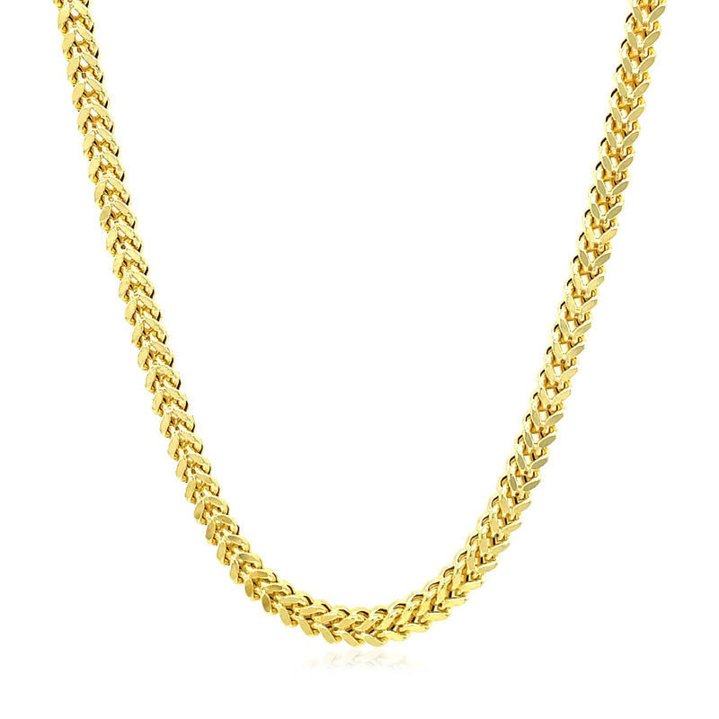 3.2mm 14k Yellow Gold Square Franco Chain