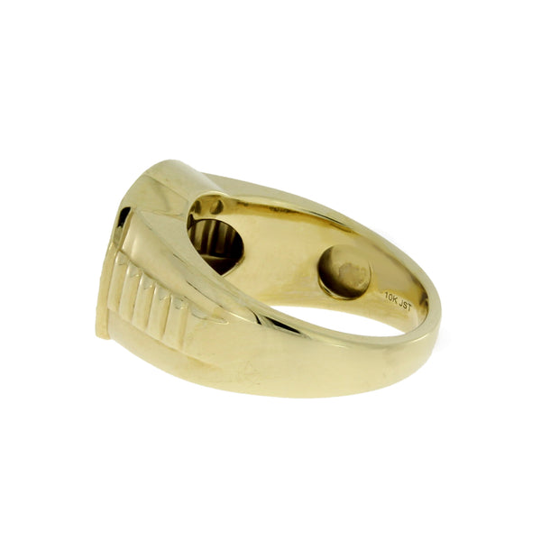 Natural .75ct Diamond Mens Ring 10KT Yellow Gold