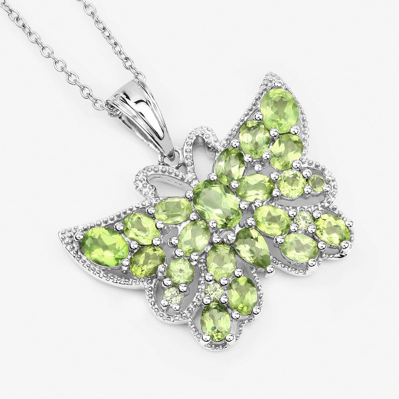 4.05 Carat Genuine Peridot .925 Sterling Silver Pendant