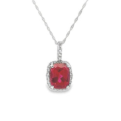 Natural Created Ruby Fashion Pendants 10KT White Gold