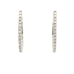 Natural .51ct Diamond Hoop Earrings 14KT White Gold