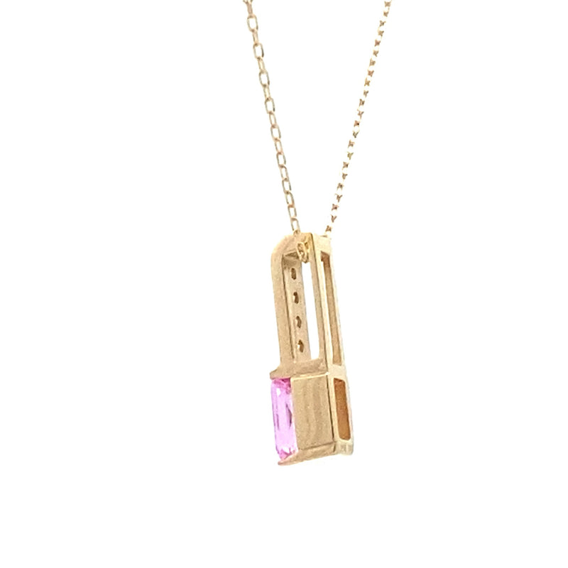 Created Sapphire Fashion Pendants 10KT Yellow Gold