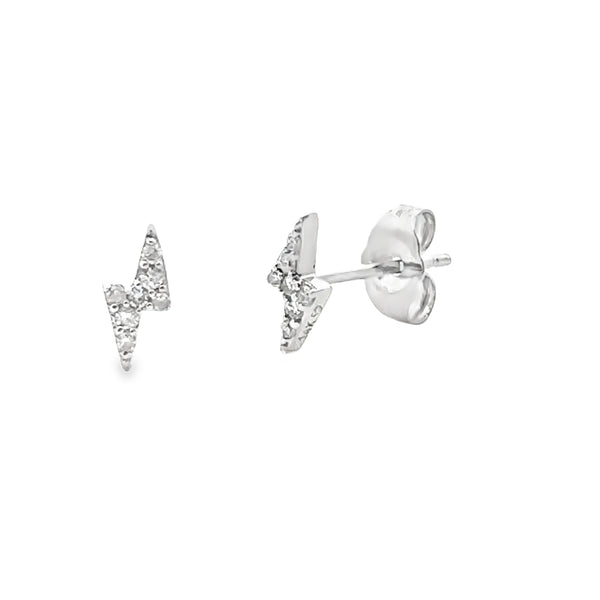 Natural .04ct Diamond Earrings 14KT White Gold