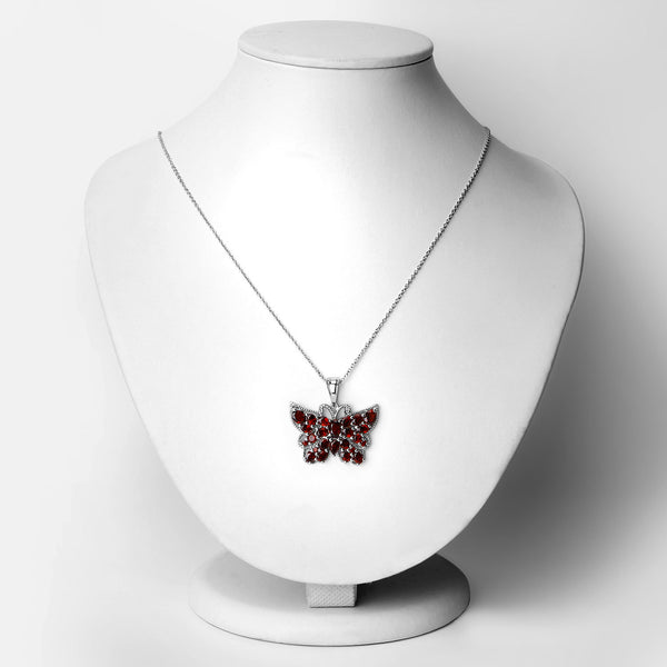 4.90 Carat Genuine Garnet .925 Sterling Silver Pendant