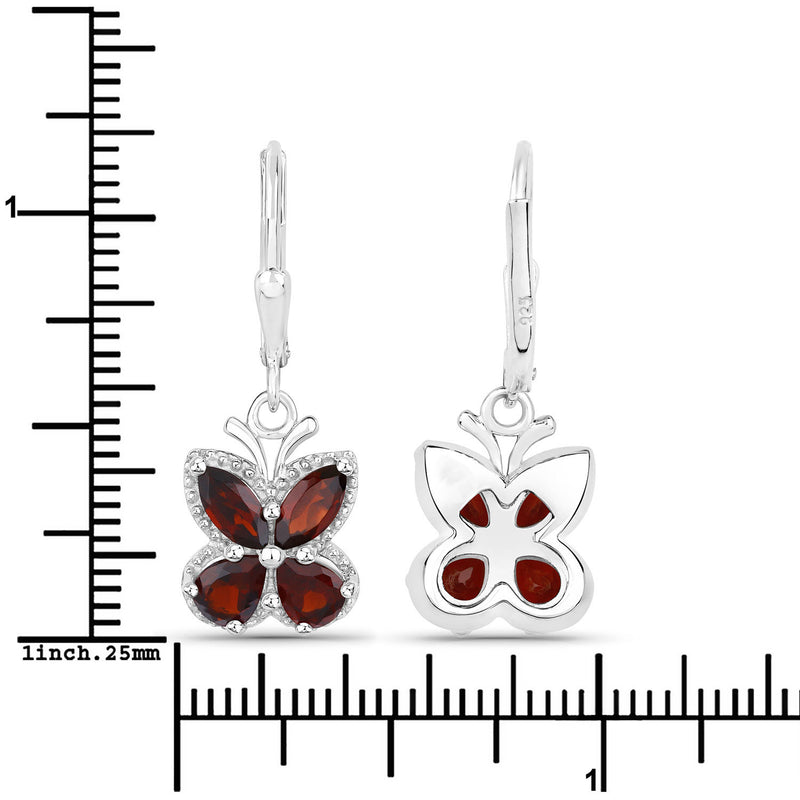 2.60 Carat Genuine Garnet .925 Sterling Silver Earrings