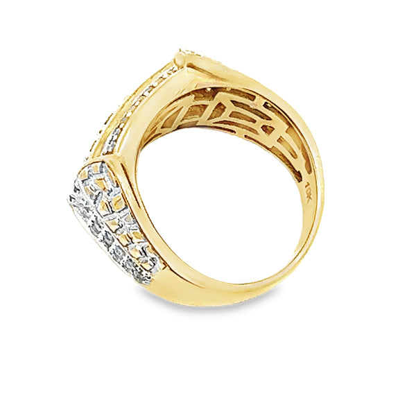 Genuine 1.50ct Diamond Mens Ring 10KT Yellow Gold