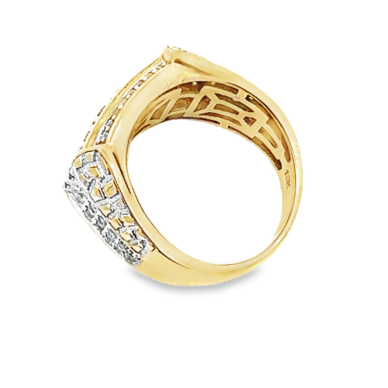 Genuine 1.50ct Diamond Mens Ring 10KT Yellow Gold