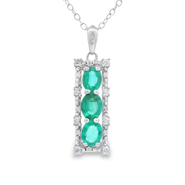 1.18ct Emerald Zircon Fashion Pendants Sterling Silver