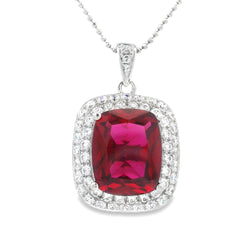 Genuine Created Ruby Fashion Pendants Sterling Silver