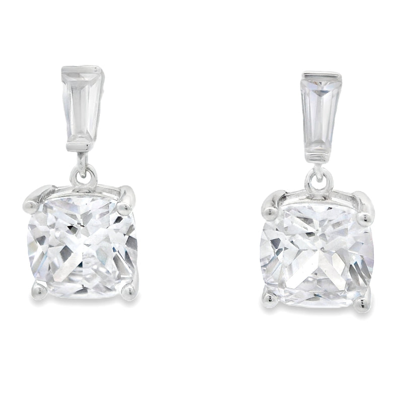 Natural Cubic Zirconia Earrings Sterling Silver