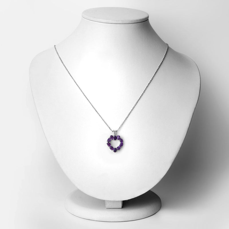 1.60 Carat Genuine Amethyst .925 Sterling Silver Pendant