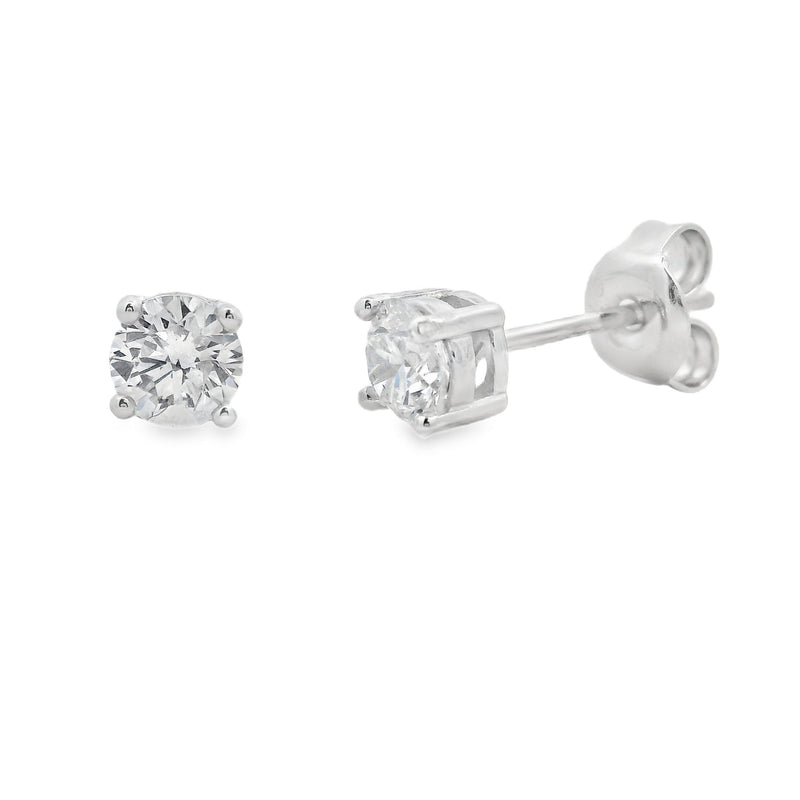 .75ct Lab Grown Diamond Stud Earrings Sterling Silver