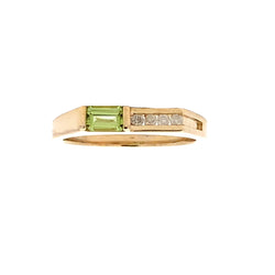 Natural .06ct Peridot Diamond Ring 10KT Yellow Gold