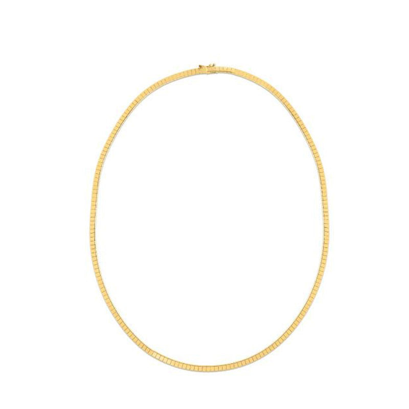 14k Yellow Gold Brick Omega Necklace