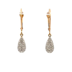 Genuine .10ct Diamond Dangle Earrings 10KT Yellow Gold