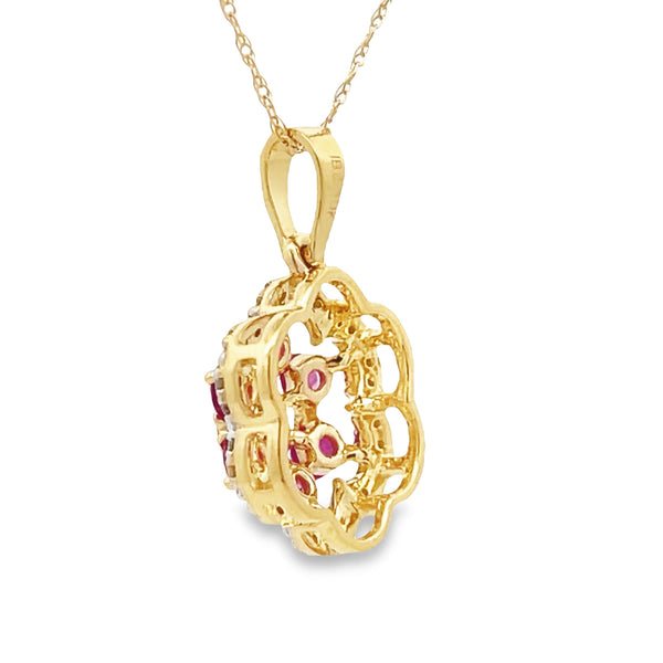 .46ct Ruby Diamond Fashion Pendants 10KT Yellow Gold