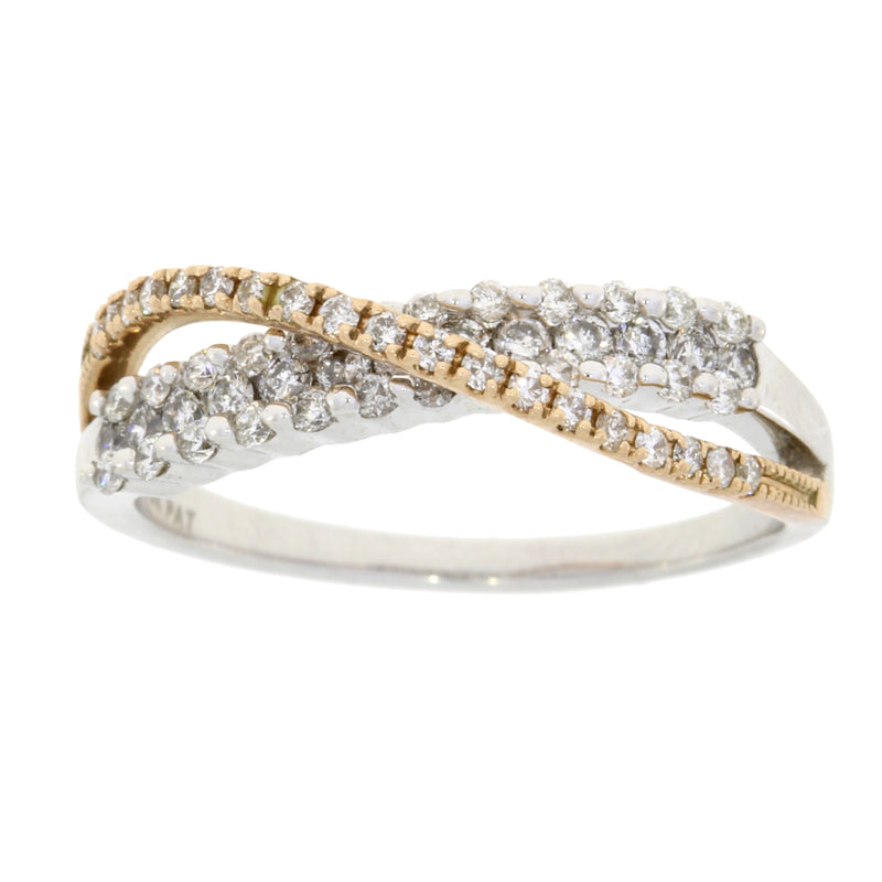 Natural .50ct Diamond Ring 10KT 2 Tone Gold