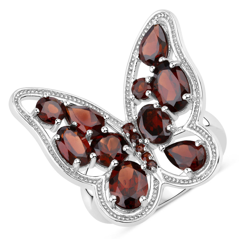 5.19 Carat Genuine Garnet .925 Sterling Silver Ring