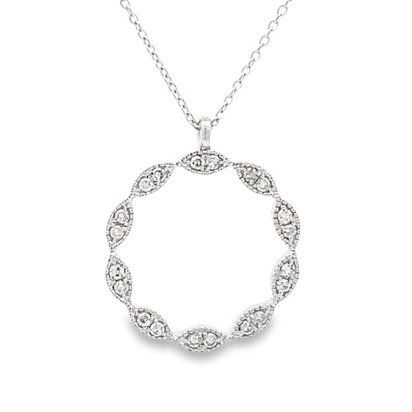 .10ct Diamond Circle of Love Pendant 14KT White Gold