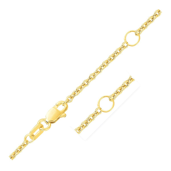 Double Extendable Cable Chain in 14k Yellow Gold (1.9mm)