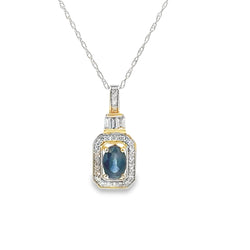 Sapphire Diamond Fashion Pendants 14KT Yellow Gold