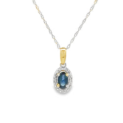 Sapphire Diamond Fashion Pendants 10KT Yellow Gold