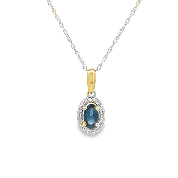 Sapphire Diamond Fashion Pendants 10KT Yellow Gold