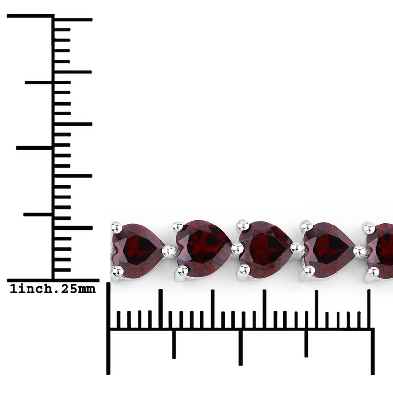 15.50 Carat Genuine Garnet .925 Sterling Silver Bracelet