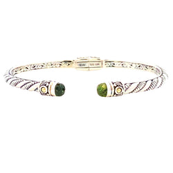 Peridot Bangle Bracelet Sterling Silver 18KT Gold