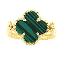 Genuine Malachite Ring Sterling Silver