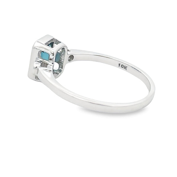 1.32ct London Blue Topaz Diamond Ring 10KT White Gold