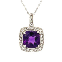 2.50ct Amethyst Fashion Pendants 14KT White Gold