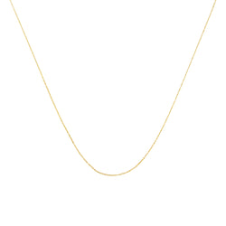 Solid 10K Yellow Gold 0.5mm Slim and Dainty Unisex 18" Rope Chain Necklace