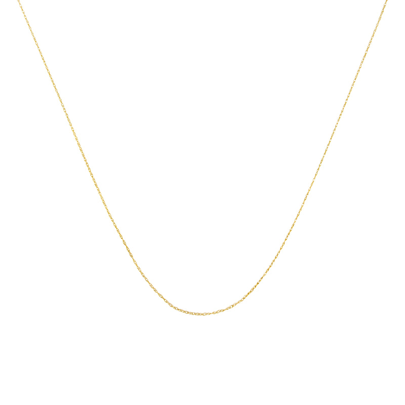 Solid 10K Yellow Gold 0.5mm Slim and Dainty Unisex 18" Rope Chain Necklace